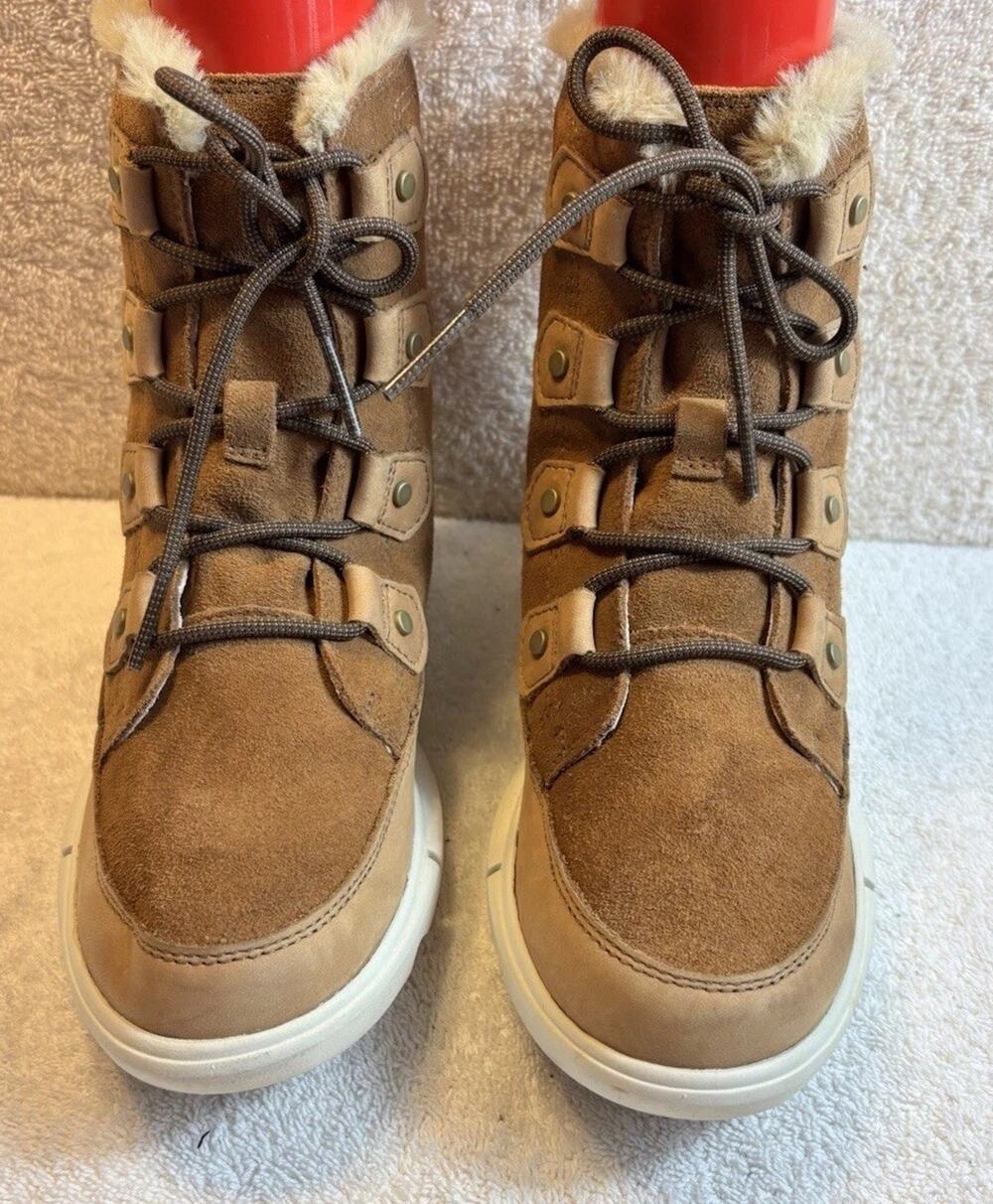 Sorel Explorer II Joan NL4456-242 Faux Fur WP Boot Tan Women’s Size 6.5
